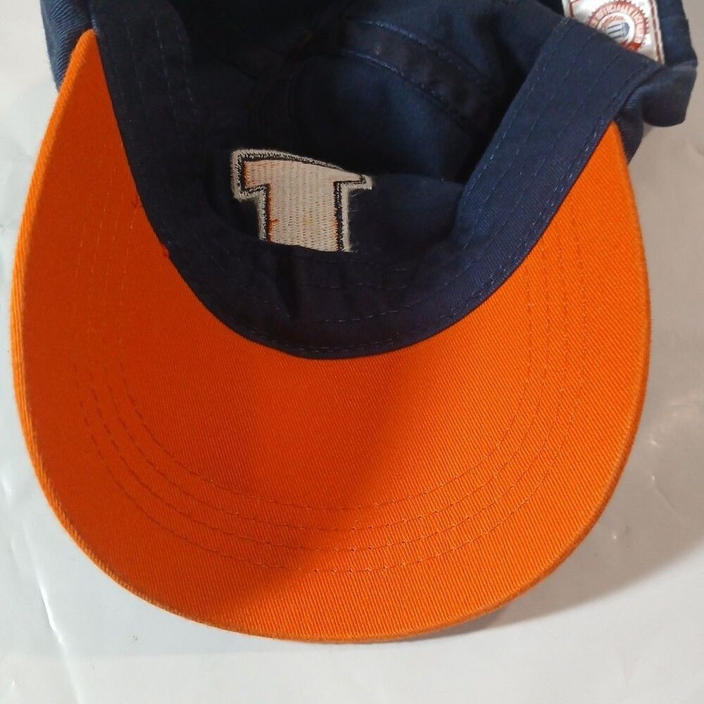 Illinois Baseball Hat Mens Adjustable Fighting Illini Blue Orange Signatures Dad - Picture 4 of 4